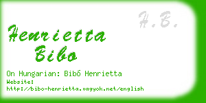 henrietta bibo business card